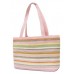 Straw Shopping Tote Bags - Multi Stripes - Pink - BG-ST124PK